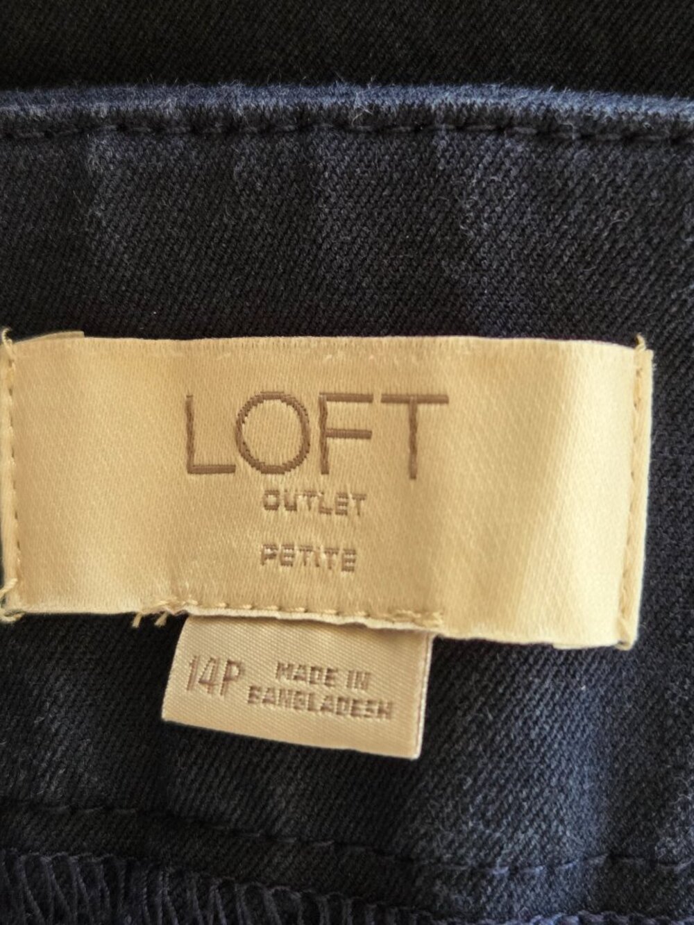 LOFT Outlet Dress Slacks Pants Women's 14P Navy Blue Skinny Ankle Zip Pockets - Picture 3 of 13